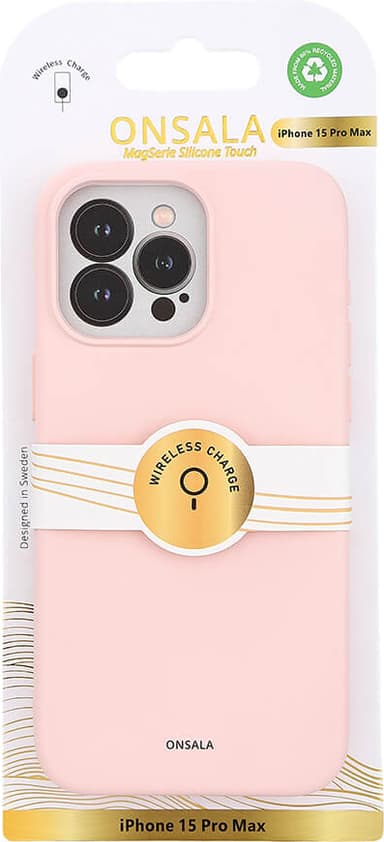 Onsala iPhone 15 Pro Max Silicone deksel (rosa)