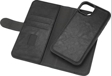 Gear 2in1 iPhone 15 Plus 3 lommebokdeksel (sort)