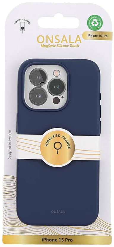 Onsala iPhone 15 Pro Silicone deksel (blå)