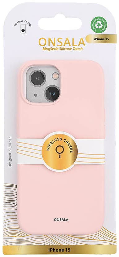 Onsala iPhone 15 Silicone deksel (rosa)