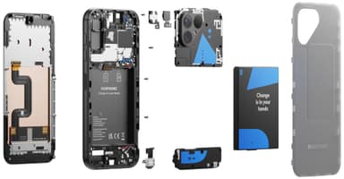Fairphone 5 5G smarttelefon 8/256GB (gjennomsiktig)