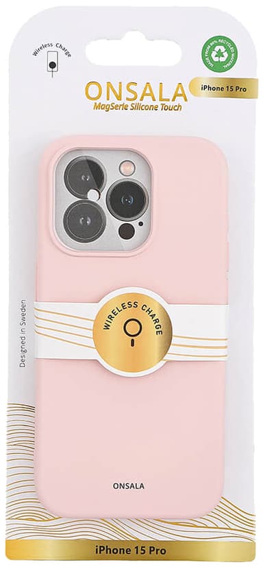 Onsala iPhone 15 Pro Silicone deksel (rosa)