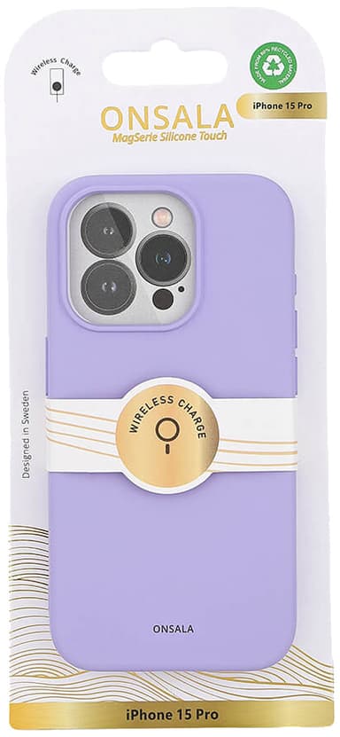 Onsala iPhone 15 Pro Silicone deksel (lilla)