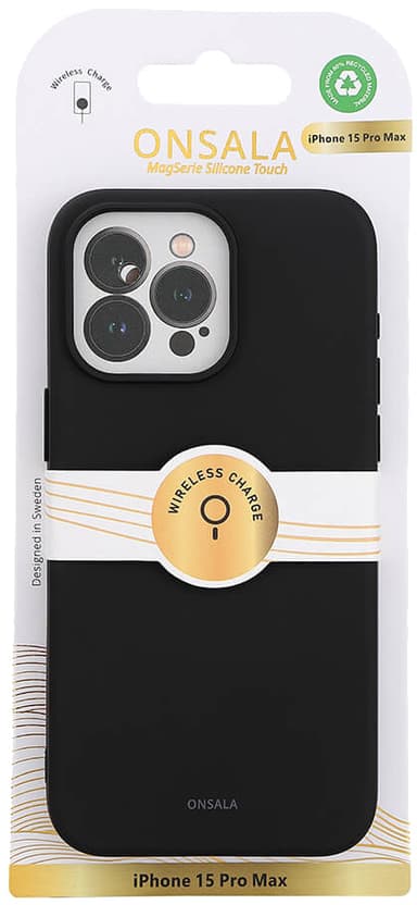 Onsala iPhone 15 Pro Max Silicone deksel (sort)