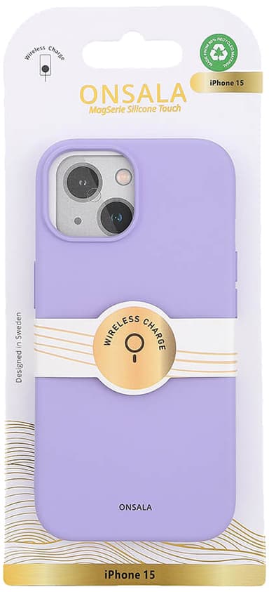 Onsala iPhone 15 Silicone deksel (lilla)