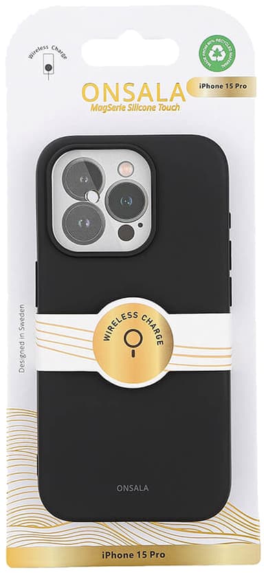 Onsala iPhone 15 Pro Silicone deksel (sort)