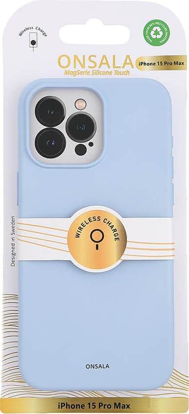 Onsala iPhone 15 Pro Max Silicone deksel (lyseblå)