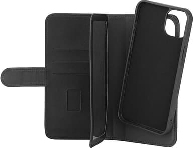 Gear 2in1 iPhone 15 Plus 7 lommebokdeksel (sort)
