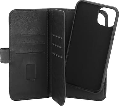 Gear 2in1 iPhone 15 Plus 7 lommebokdeksel (sort)
