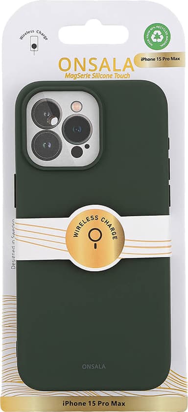 Onsala iPhone 15 Pro Max Silicone deksel (grønn)