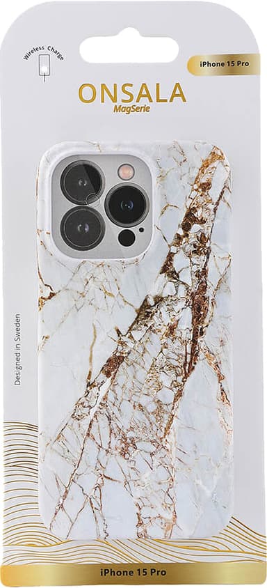 Onsala iPhone 15 Pro MagSeries deksel (hvit)