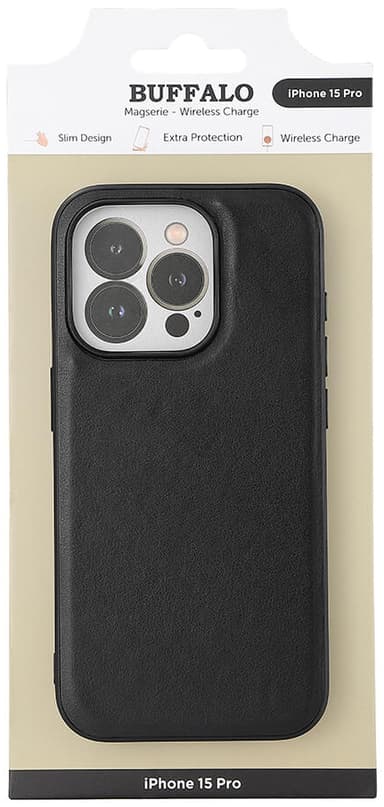 Buffalo iPhone 15 Pro MagSeries deksel (sort)