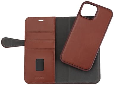 Buffalo iPhone 15 2-i-1 Leather MagSeries lommebokdeksel (brun)