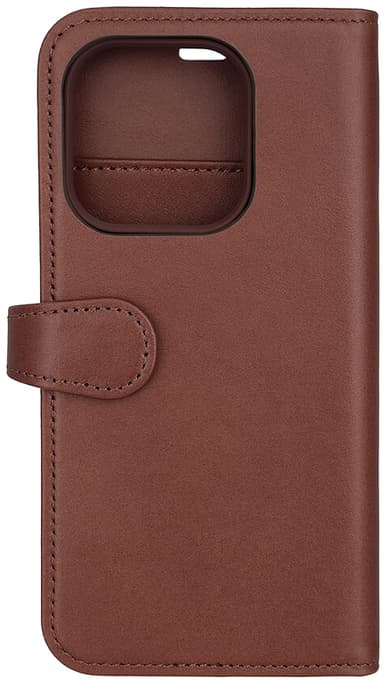 Buffalo iPhone 15 Pro 2-i-1 Leather MagSeries lommebokdeksel (brun)