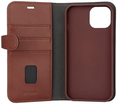Buffalo iPhone 15 2-i-1 Leather MagSeries lommebokdeksel (brun)