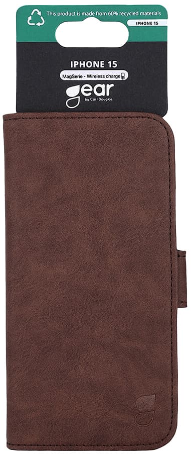 Gear iPhone 15 lommebokdeksel (brun)