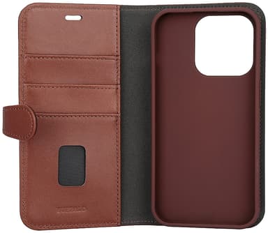 Buffalo iPhone 15 Pro 2-i-1 Leather MagSeries lommebokdeksel (brun)