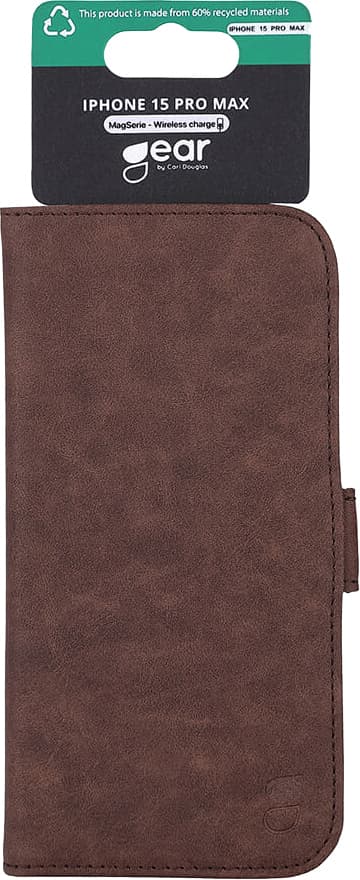 Gear iPhone 15 wallet Pro Max deksel (brun)