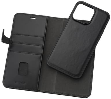 Buffalo iPhone 15 Pro Max 2-i-1 Leather MagSeries lommebokdeksel (sort)