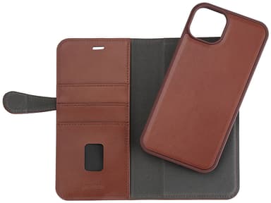 Buffalo iPhone 15 Plus 2-i-1 Leather MagSeries lommebokdeksel (brun)