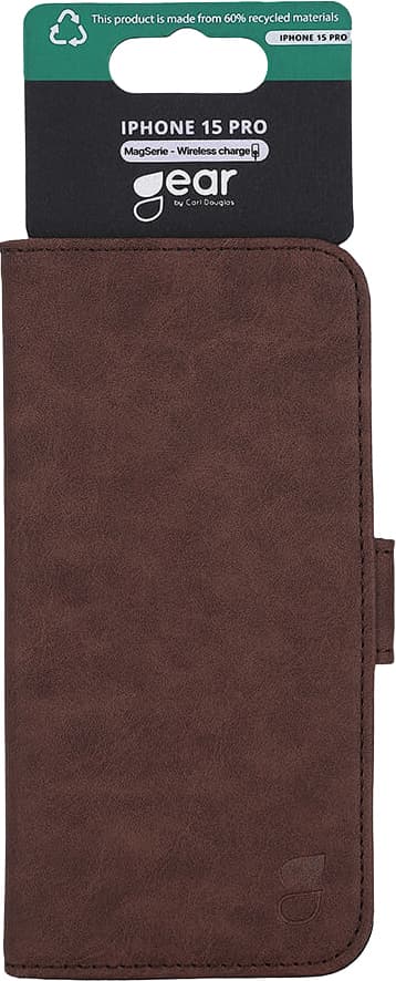 Gear iPhone 15 wallet Pro deksel (brun)