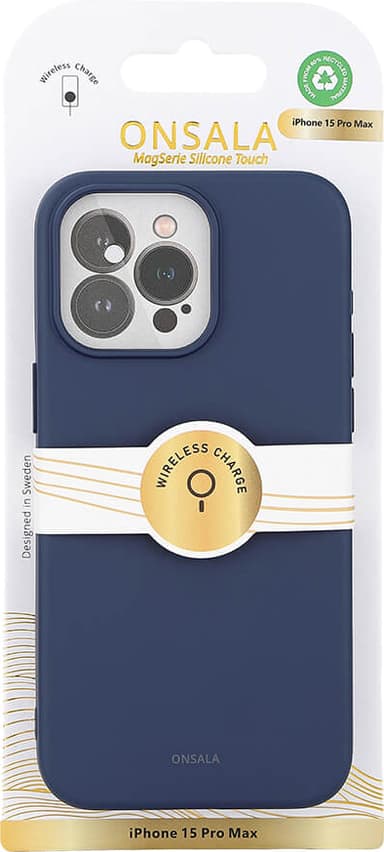Onsala iPhone 15 Pro Max Silicone deksel (blå)