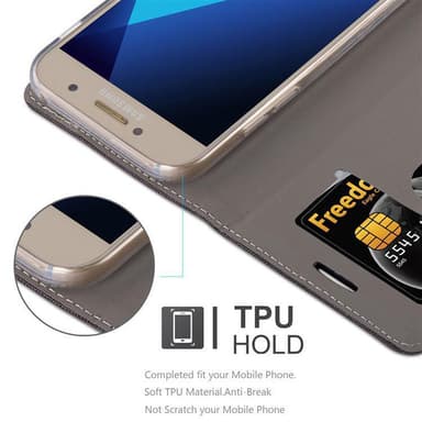 Samsung Galaxy A3 2017 lommebokdeksel etui (grå)
