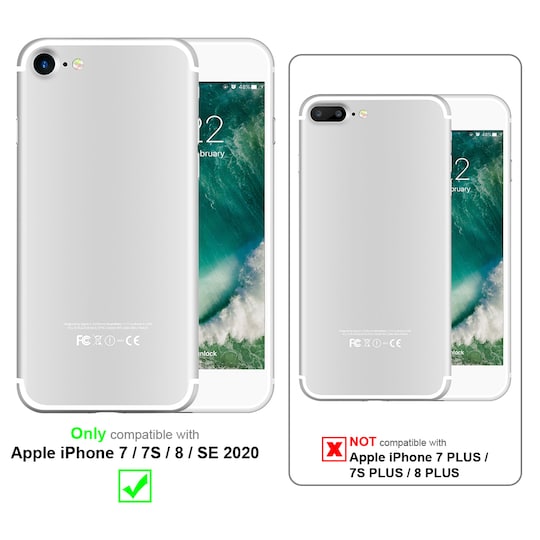 iPhone 7 / 7S / 8 / SE 2020 lommebokdeksel etui (rosa)