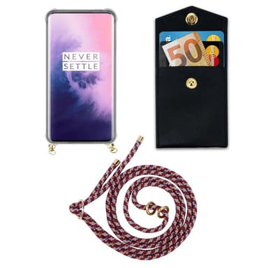 OnePlus 7 PRO Deksel med Halskjede (rød)
