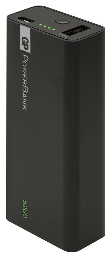 GP 1C05A bærbar Powerbank 5200 mAh (sort)