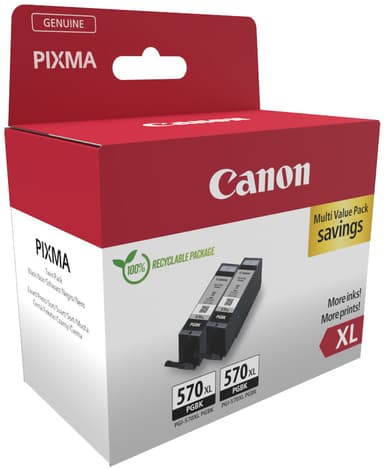 Canon blekkpatron PGI-570XL Sort (2 pakk)