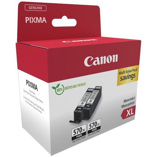 Canon blekkpatron PGI-570XL Sort (2 pakk) - Elkjøp