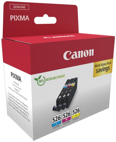 Canon blekkpatroner CLI-526CMY Cyan Magenta Gul