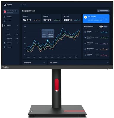Lenovo ThinkVision T22i-30 21.5" LCD skjerm 63B0MAT6EU (raven black)
