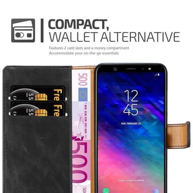 Samsung Galaxy A6 PLUS 2018 lommebokdeksel etui (svart)