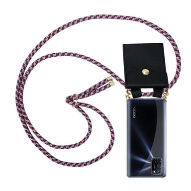 Oppo A92 Deksel med Halskjede (rød)