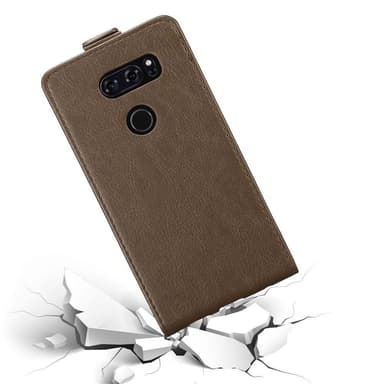 LG V30 / V30+ / V30S / V30S+ deksel flip cover (brun)