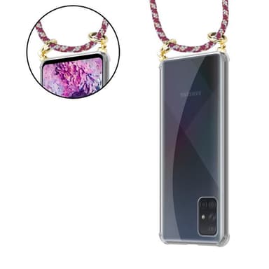 Samsung Galaxy A71 5G Deksel med Halskjede (rød)