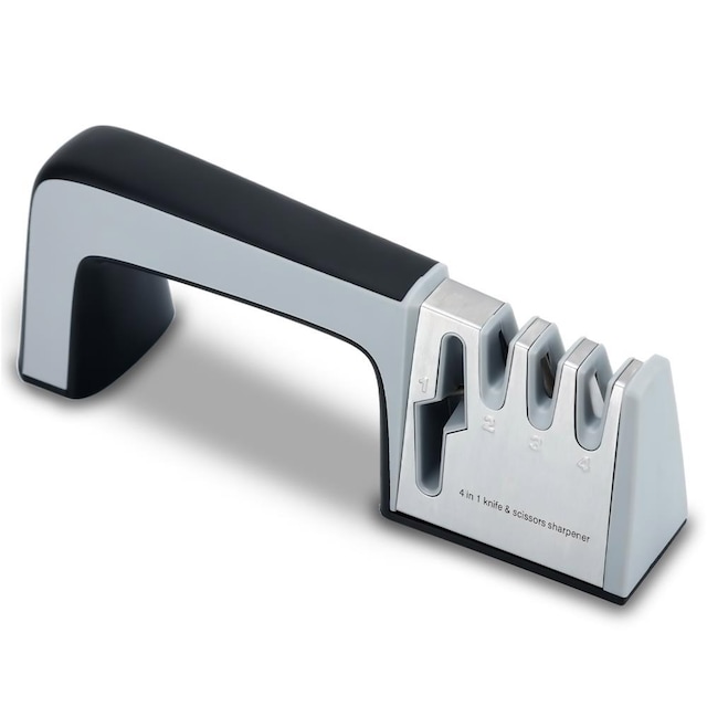 Knivsliper 4-i-1 Knivsliper i rustfritt stål (svart)