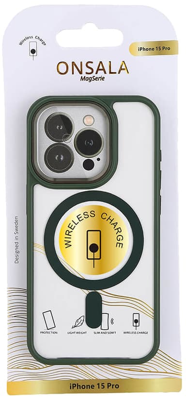 Onsala iPhone 15 Pro Bumb MagSeries deksel (grønn)