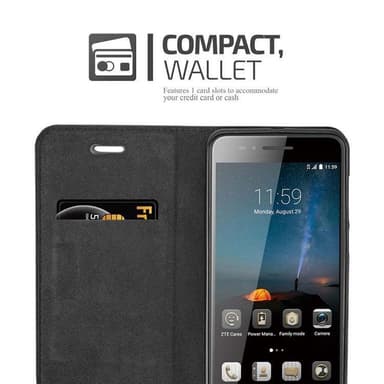 ZTE Blade A612 lommebokdeksel case (svart)