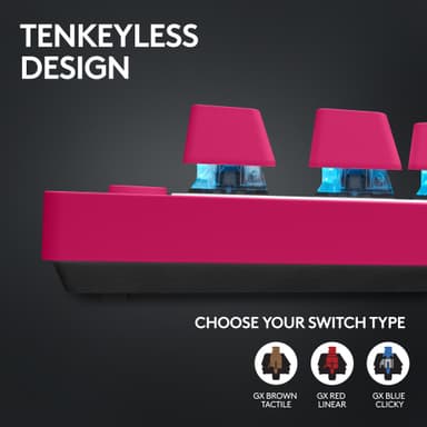 Logitech G PRO X TKL Lightspeed Tactile trådløst gamingtastatur (rosa)