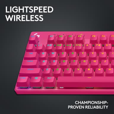 Logitech G PRO X TKL Lightspeed Tactile trådløst gamingtastatur (rosa)