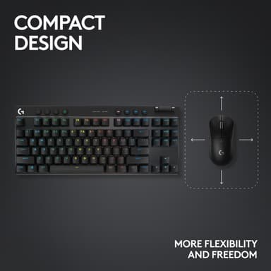 Logitech G PRO X TKL Lightspeed Linear trådløst gamingtastatur (sort)