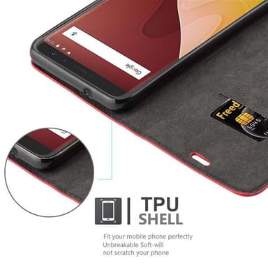 WIKO VIEW PRIME lommebokdeksel case (rød)