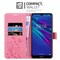 Huawei Y6 2019 lommebokdeksel Blomster (rosa)