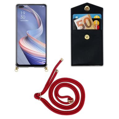 Oppo A92s Deksel med Halskjede (rød)
