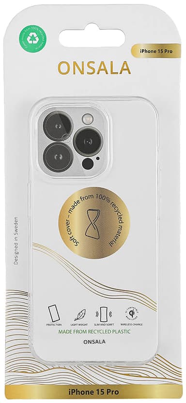 Onsala iPhone 15 Pro deksel (gjennomsiktig)