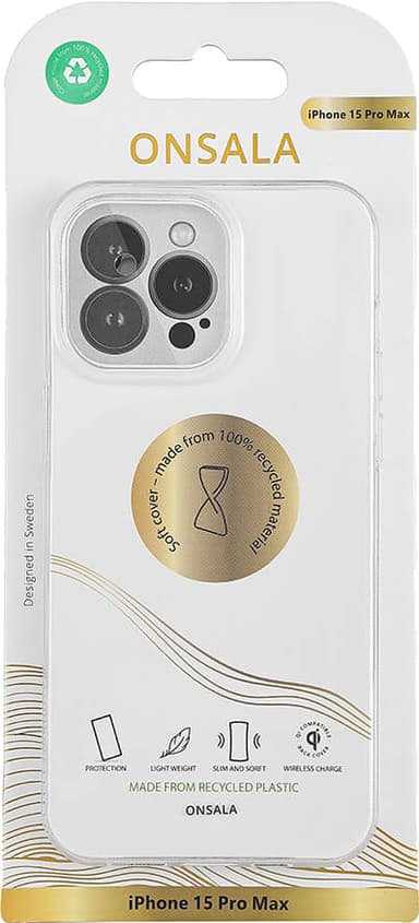 Onsala iPhone 15 Pro Max deksel (gjennomsiktig)