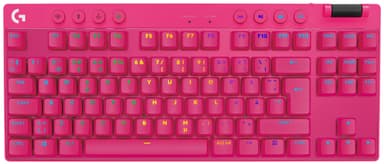 Logitech G PRO X TKL Lightspeed Tactile trådløst gamingtastatur (rosa)
